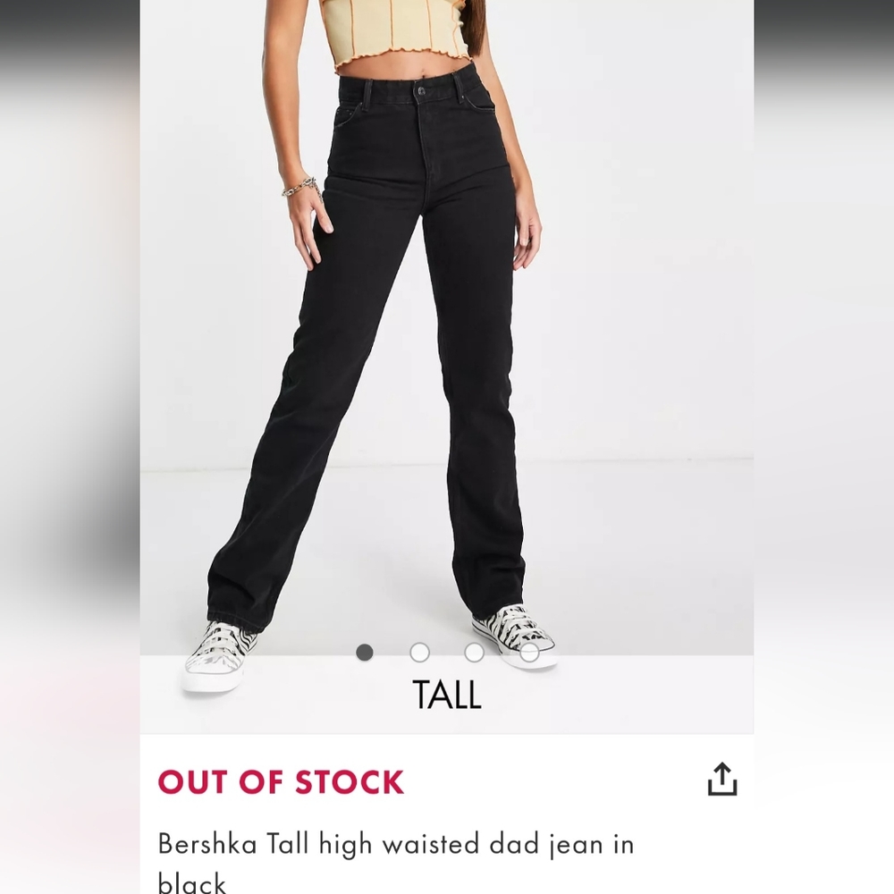 ASOS Bershka Tall high waisted dad jean in black US Size 10T 12T 14 90s style